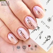 1 pièces ongle transfert d'eau autocollant linéaire fleur motif Nail Art décorations curseur pour ongle manucure filigrane feuilles CHSTZ645(China)