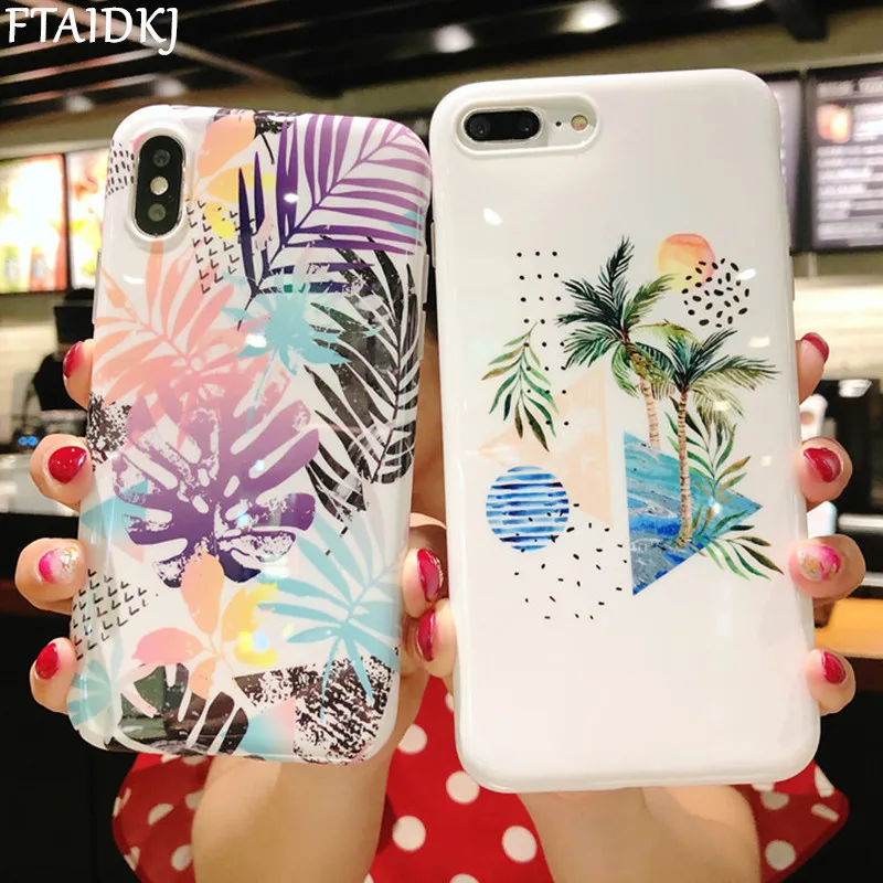 FTAIDKJ модные чехлы для телефонов с банановым листом iPhone X задняя крышка 6 6S 7 8 Plus