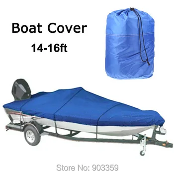 

Sunproof Waterproof Blue 210D Oxford V-Hull Speedboat Cover High Quality Prevent UV 14-16ft
