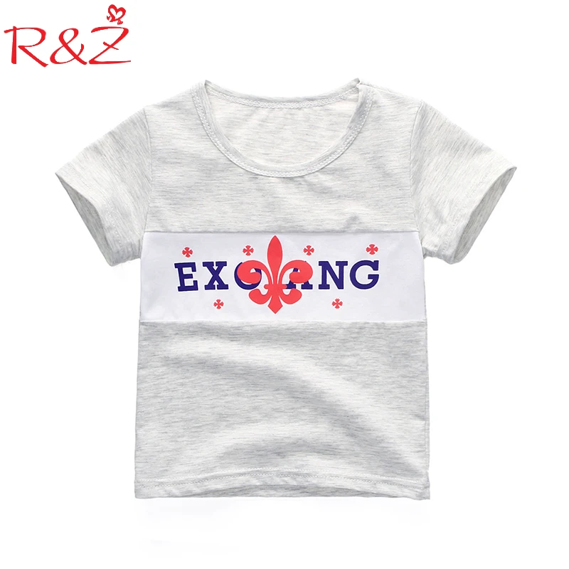 

R&Z Baby T-shirt 2018 Summer New Short Sleeve Letter Printing Cotton Multicolor Optional Top Shirt for kids children clothing k1