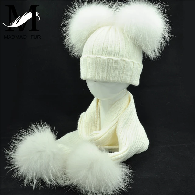 8 FUR POM POM For Hat! Raccoon Pom Pom, Real Fur, Large Pom Pom