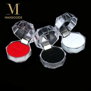 

Clear Acrylic Crystal Ring Earrings Display Boxes Storage Organizer Package Case Transparent Jewelry Box Wholeale