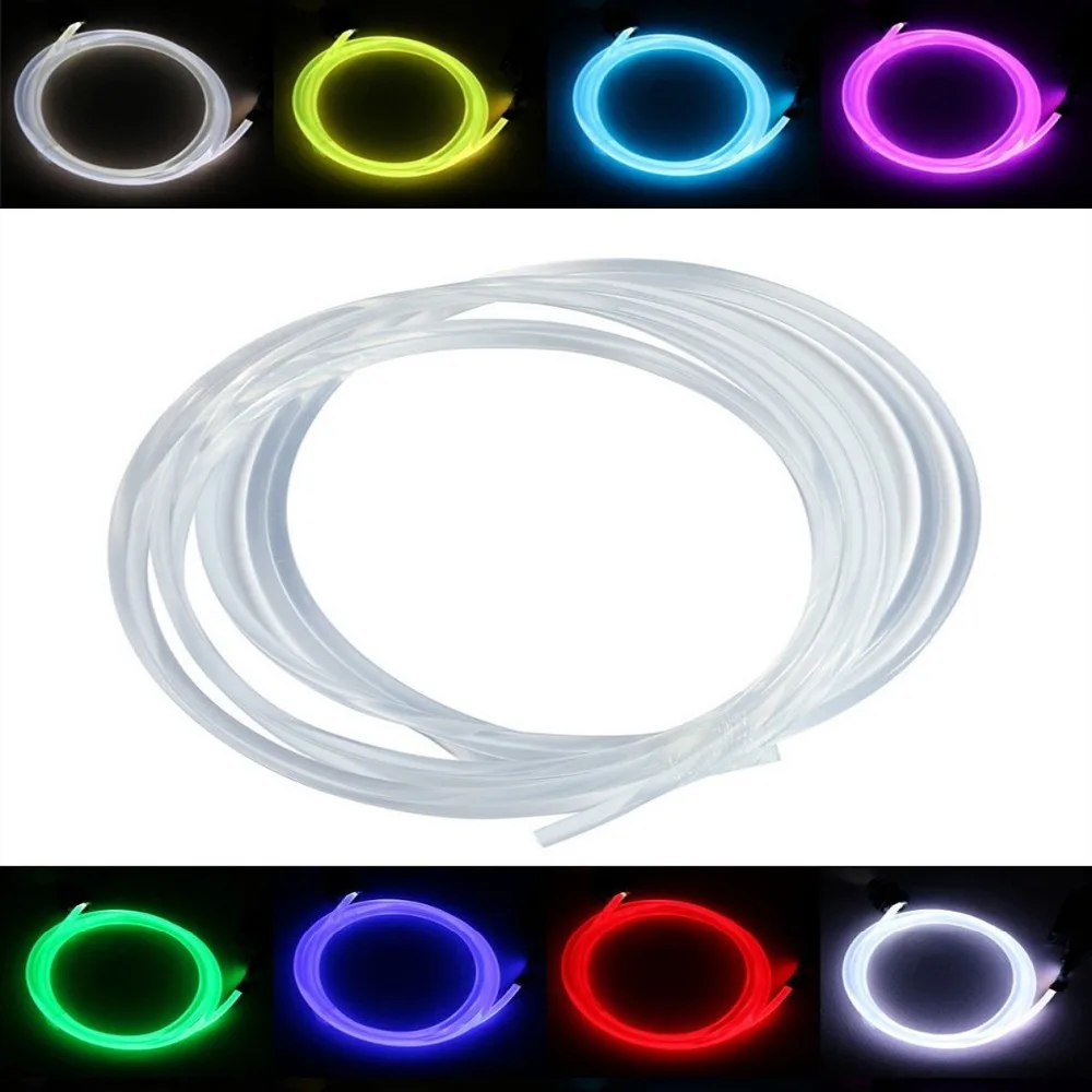 10Meters Transparent side glow PMMA plastic fiber optic cable diameter