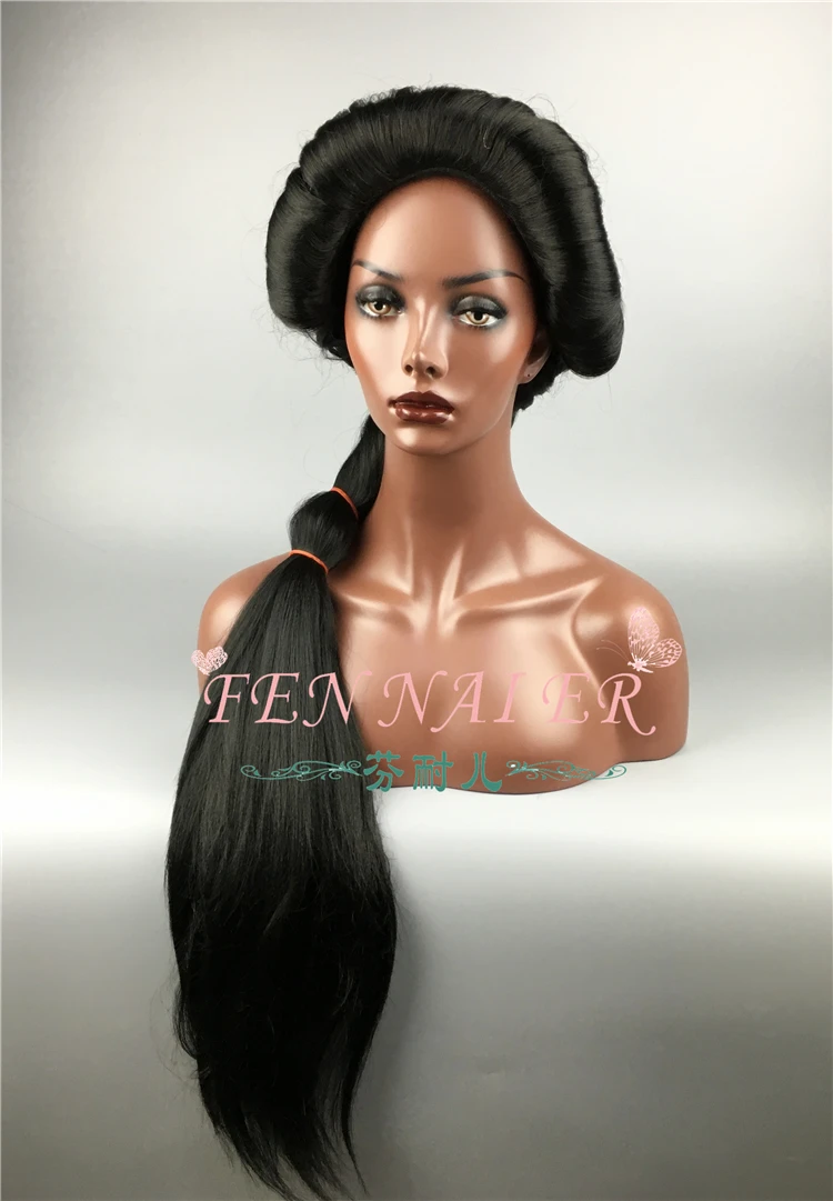 Halloween Women Aladdin and the magic lamp Princess Jasmine Black Long wig Braid Role Play costumes Halloween Women Aladdin and the magic lamp Princess Jasmine Black Long wig Braid Role Play costumes