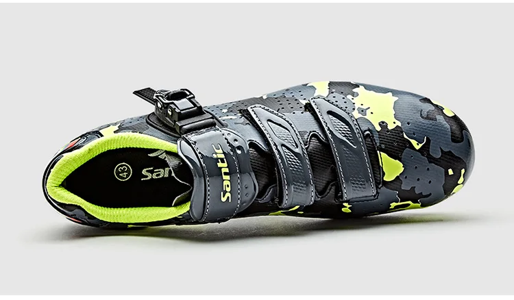 Santic Road Cycling Shoes Carbon Fiber Bike Shoes Men Professional Athletic Racing Team Sneakers Breathable Outdoor Sports Shoes