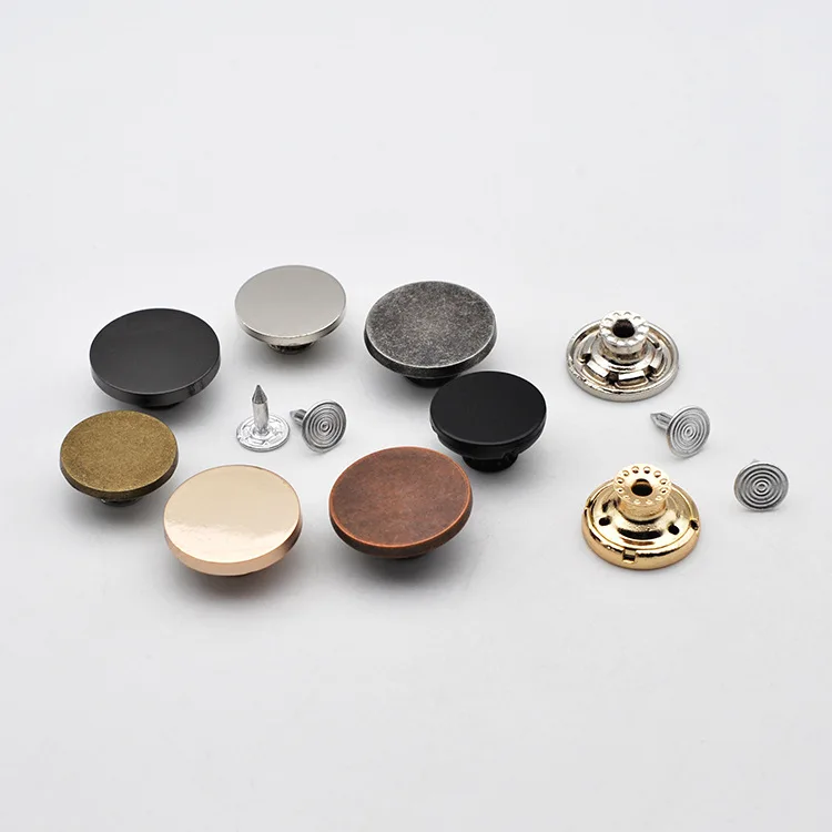 

50pcs metal round snap buttons for jeans coat garment press studs snap buttons screw fastener DIY cloth zinc alloy jeans buttons