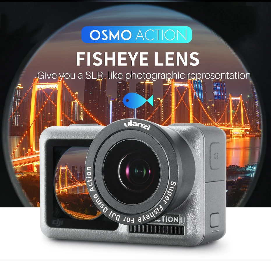 ULANZI OA-5 макрообъектив OA-6 Рыбий глаз объектив для DJI Osmo экшн Оптическое стекло объектив алюминиевый сплав объектив Osmo экшн аксессуары