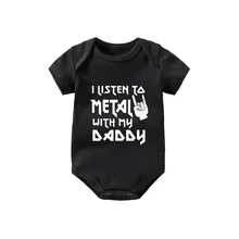 Ysculbutol eu ouço metal com minha mamãe e papai bebê bodysuit