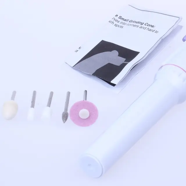 5 Functions Nail Art Tools White Electric Manicure Grinder Battery 5 Functions Nail Art Tools White Electric Manicure Grinder Battery Portable Bits Professional