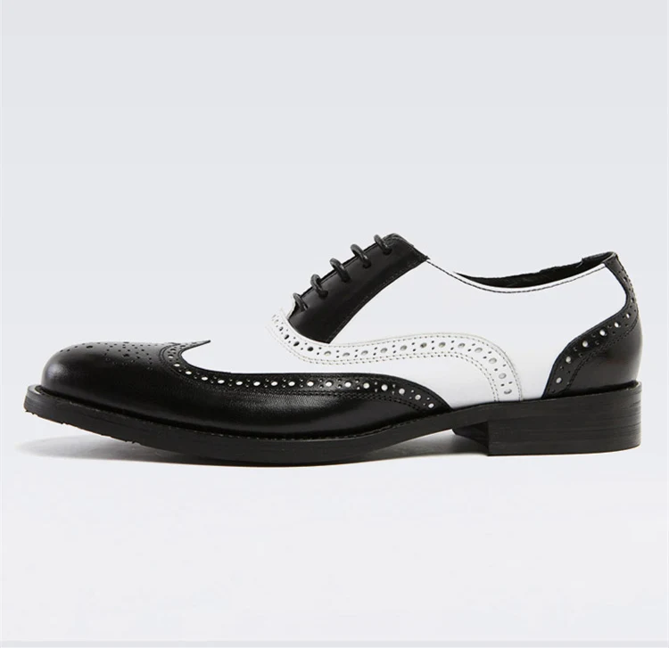 Мужские туфли-оксфорды из натуральной кожи в стиле ретро; Цвет черный, белый; острый носок; броги; парадная обувь; американские размеры 6-11