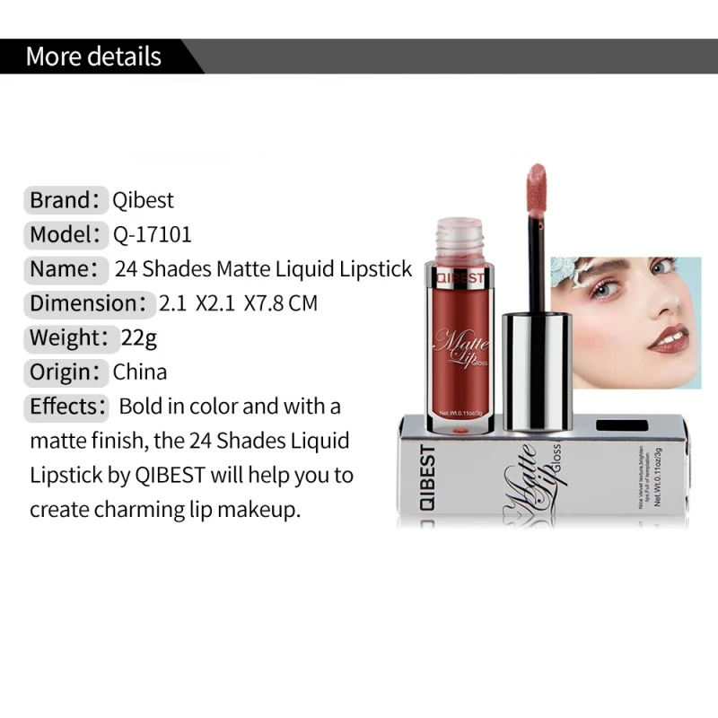 1PC Waterproof Lip Gloss Long-lasting Lip Gloss Pigment Dark Purple Black Red Velvet Matte Liquid Lipstick Lip Makeup