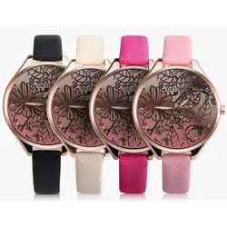 Простой браслет модные элегантные винтажные женские часы на кожаном ремешке Женские повседневные шашки из искусственной кожи Кварцевые