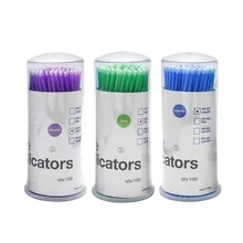 100 шт./лот Микро Кисти для наращивания ресниц макияж ресниц Клей щеточки одноразовые аппликаторы палочки инструменты для макияжа