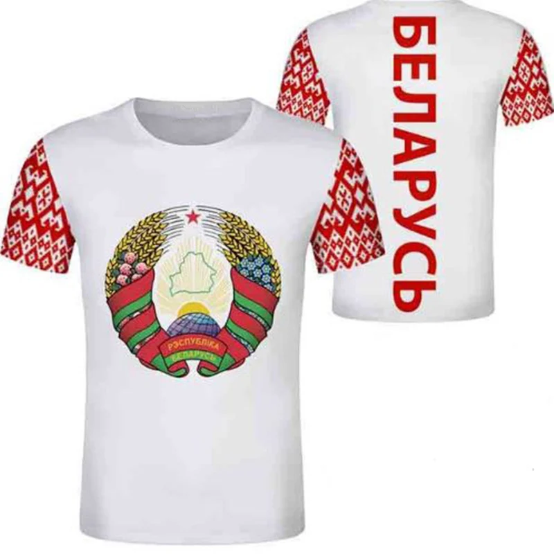 

BELARUS male youth free custom name number print photo blr country t shirt by diy russian nation flag Belarusian boy clothing