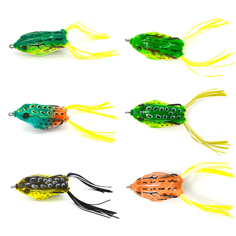 

6pc/lot Pesca Soft Bait 6 Colors Fishing Lures 5.5cm 13.3g Fishing Bait Wobbler Fishing Tackle Frog Lure Bass Baits With 3D Eyes