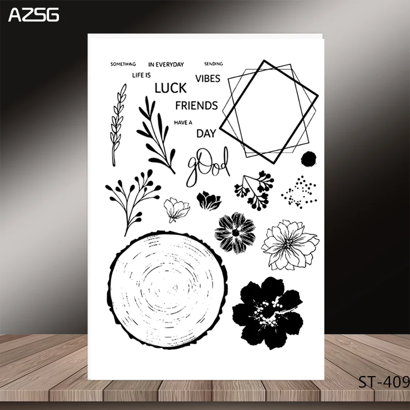 

AZSG Flowers Blessing Transparent Clear Stamp/Seal for DIY Scrapbooking/photo Album Decorative Clear Stamp Sheets 11*16cm