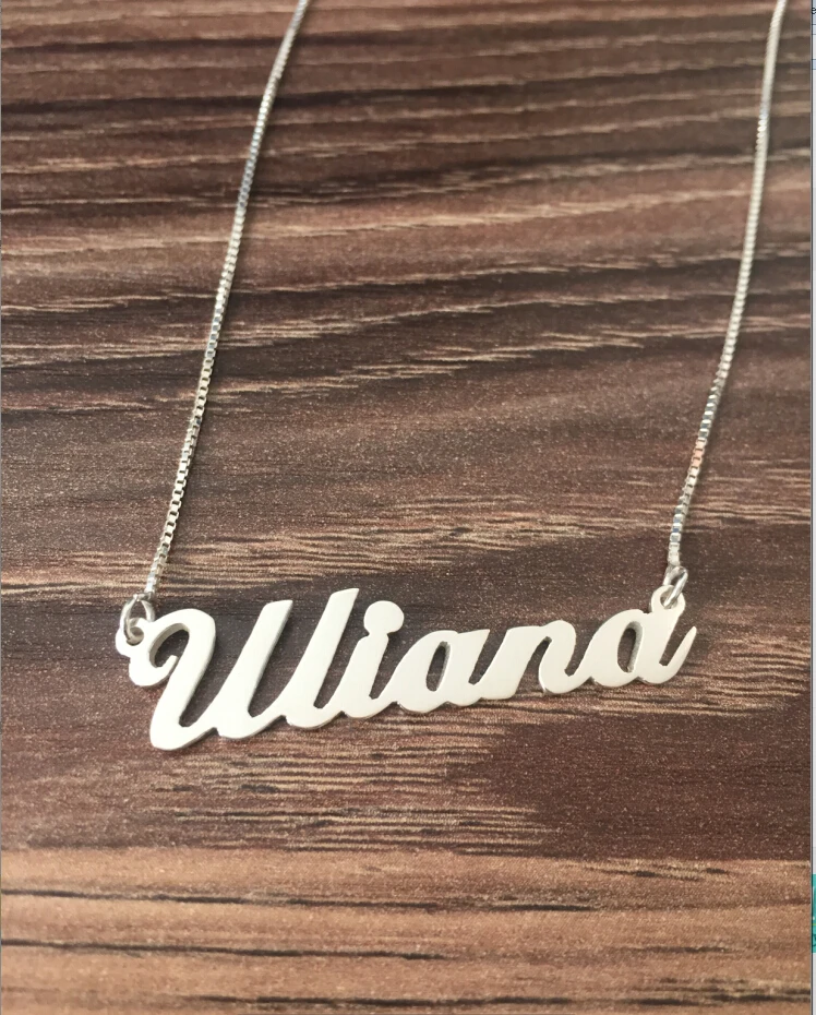 

Custom Name necklace personalized necklace 925 Sterling silver jewelry necklace with box chain