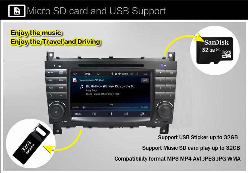 Best 7"Android 9.0 Car DVD for Mercedes Benz C Class W203 2004-2007 c200 C230 C240 C320 C350 CLK W209 2005 Sat Navi GPS Radio WiFi 13