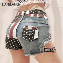 Лучший! DANJEANER Евро Стиль Женские Джинсовые Шорты Винтаж Низкой Талией Выдалбливают Жан Шорты Уличная