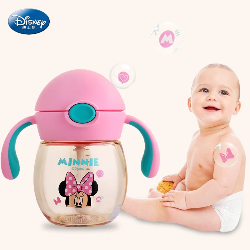 

270ML Disney cartoon Learn To Drink Cups Baby Sippy Cup Baby Leak-proof Minnie 6-18 Months