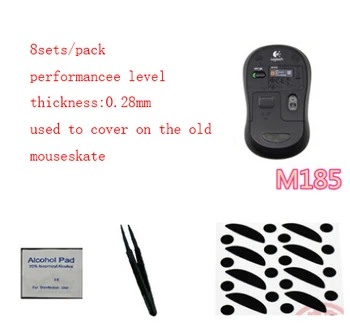 

8set/pack Original Hotline games mouseskate For Logitech M185 0.28mm Teflon mousepad mouse feet free shipping