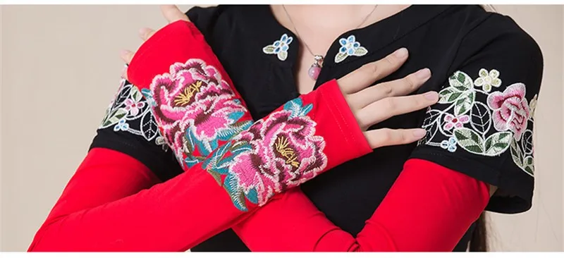 Винтажные тактические женские перчатки Harajuku Guantes в китайском стиле, женские перчатки с вышивкой на осень и зиму