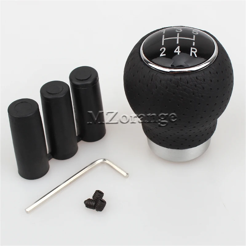 

MZORANGE 5 Speed Manual Leather Gear Shift Knob Shifter Lever Knob Fit For BMW Ford Passat Honda Audi Toyota Golf Fit For MOMO