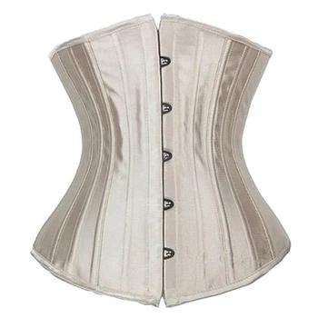 

X Women Sexy Waist Trainer Corsets 28 Steel Boned Bustiers Corset Underbust Satin Body Shaper Lingerie Waist Cincher Corselet