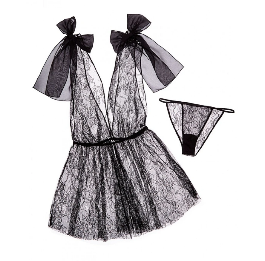 Sexy Women Babydoll Dress Beautiful Cheap Dresses Two Pieces Underwear Sleepwear G strings Dress