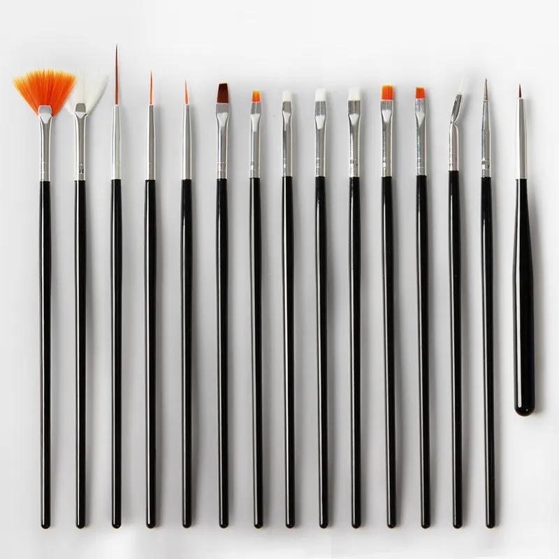 Кисть для рисования ногтей, ручка для лака, УФ-гель для лака, ручка для дизайна ногтей, кисти для самостоятельного рисования, тонкая деталь, набор кистей для ногтей, инструменты - Цвет: BATB102Black
