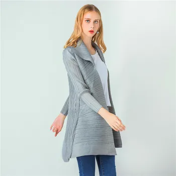 

Miyake women's shirt 2019 spring and summer new wild shirt wrinkle sunscreen clothing temperament casual wear Vestidoss women's