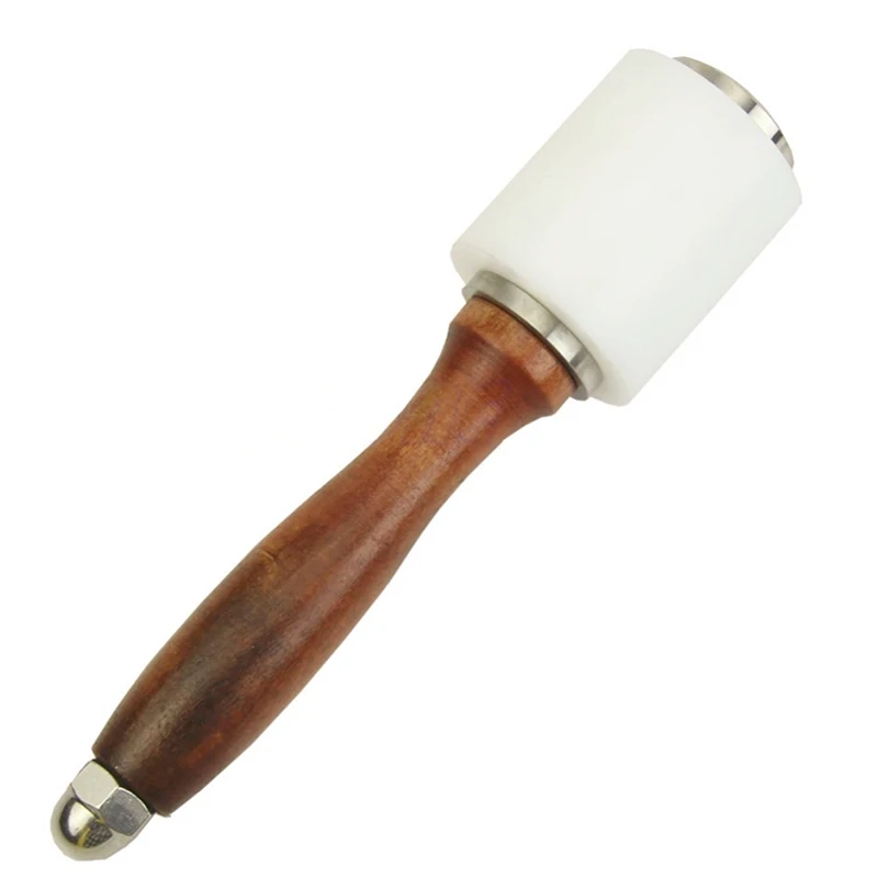 

New Nylon Hammer Leathercraft Carving Hammer Sew Leather Cowhide Tool Kit with Wooden Handle CLH