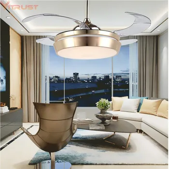 

Modern LED Ceiling Fan Lights Remote Control Folding Dining Living Room Bedroom Ventilador de techo 42Inch Blade Lighting Fixtur