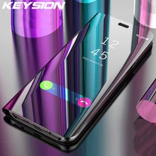 Чехол с откидной крышкой и зеркалом для Xiaomi Redmi Note 7, 6, 5 Pro, 4X3, умный Прозрачный чехол для Redmi 7, 6, 6A, 4X5 Plus, S2, Y1 Go