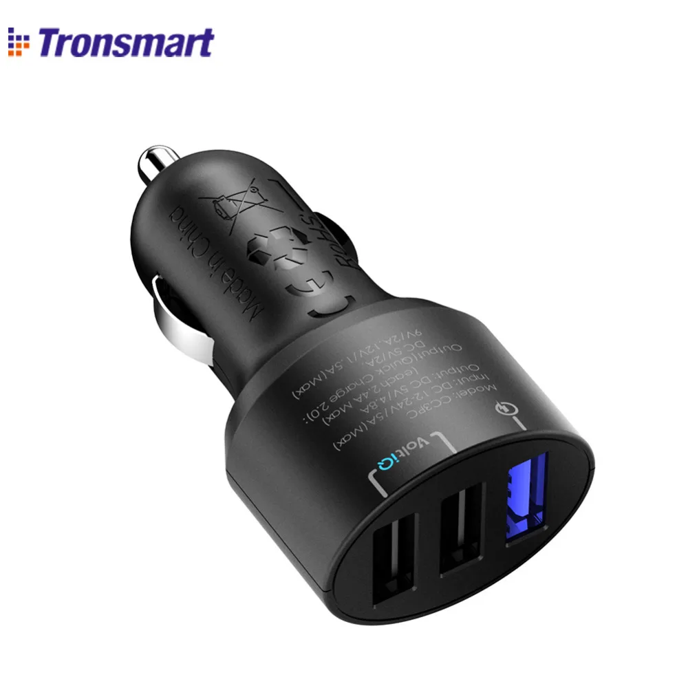Tronsmart CC3PC Quick Charge 2.0 42W 3 Ports USB Car Charger for Samsung Galaxy S6 S6 Edge Note 4 With Qualcomm Quick Charge 2.0