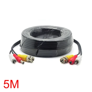 

5M/16FT BNC RCA DC Connector Video Audio Power Wire Cable For CCTV Camera