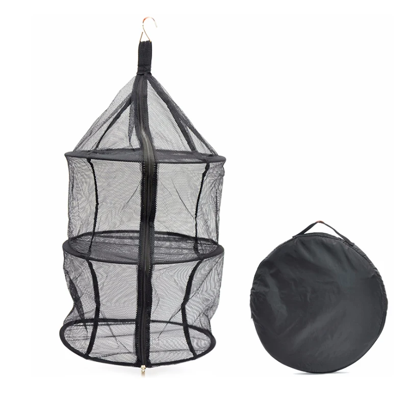 

3 Shelf Hanging Zipper Storage Net Organizer Bag Food Folding Tableware Drying Net Food Antifly Tent Accessories Outdoor Tools