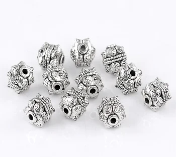 

Doreen Box hot- Charm Beads Pettern Carved Silver Color 11x10mm,20PCs (B22203)