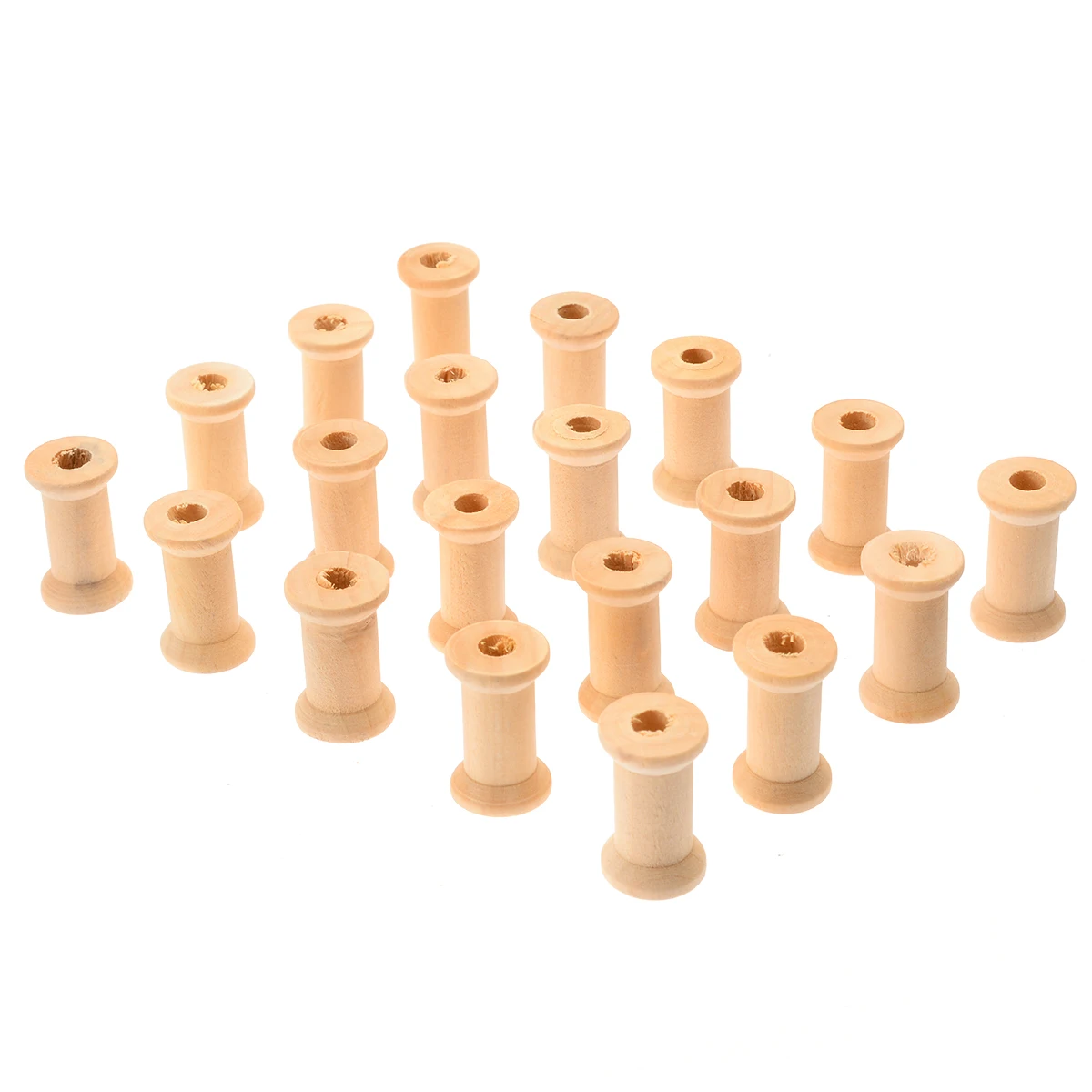 20pcs 27mm Wooden Bobbins Spools Reels Organizer Sewing Ribbon Textile Yarn Craft for Sewing Ribbons Twine Wood Crafts