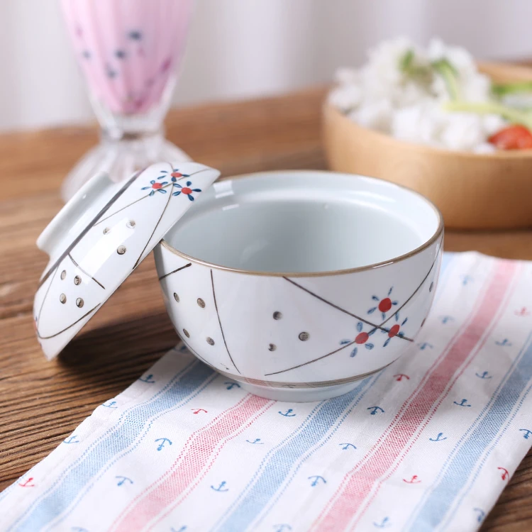 Брендовое Высококачественное Керамическое яйцо супница 4,5 дюймов посуда супница контейнер для еды подглазурная краска с цветочным принтом фарфор