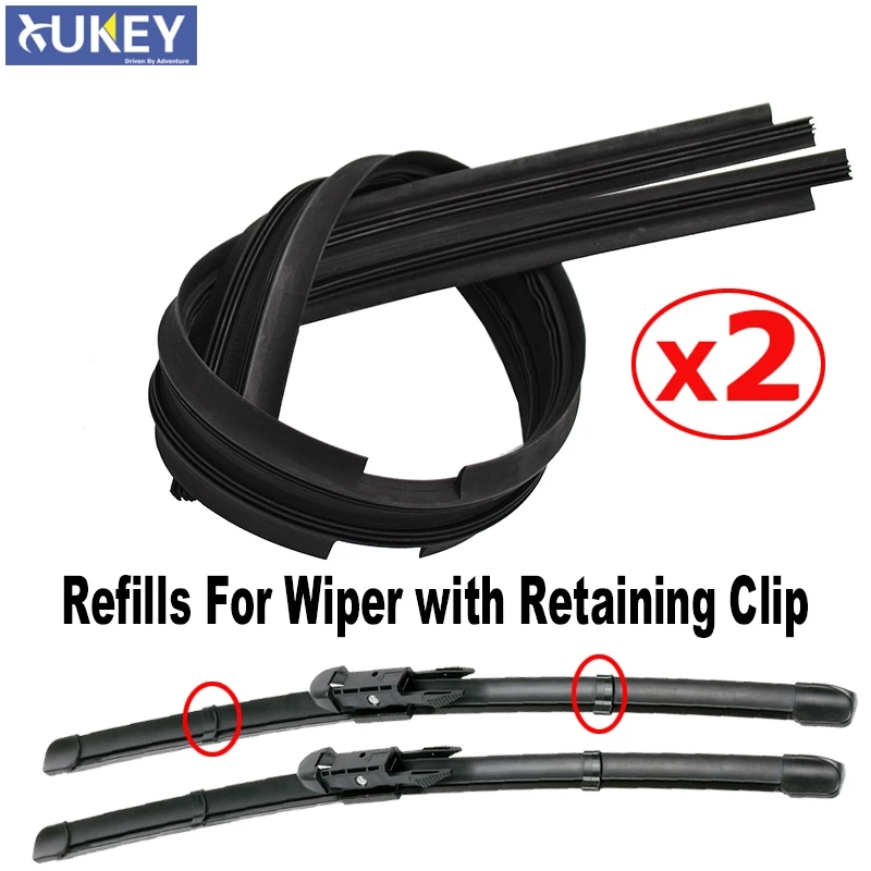 2Pcs 26" 8mm Front Wiper Rubber Blade Refill Refills Windscreen