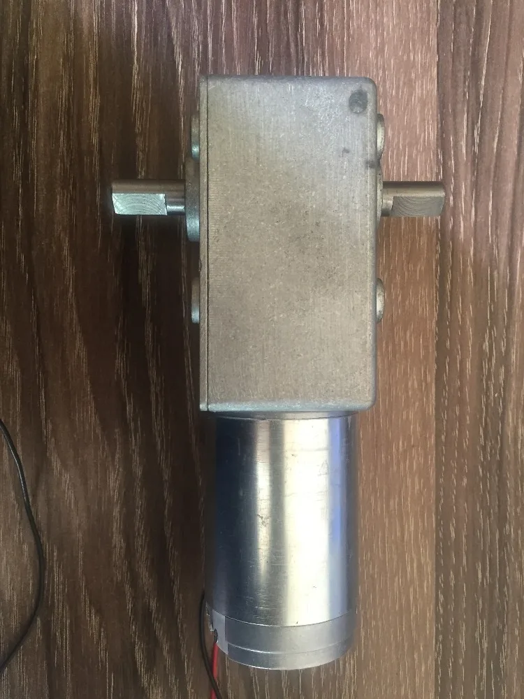 Biaxial high torque motor worm gear DC motor GW600 24V 56 rev / min engine Worm reducer Low speed Ultra Self-lock Reversible bringsmart brushless dc gear motor 24v dc reducer motor low noise high torque 0 87 60kg cm 12 24v mini motor