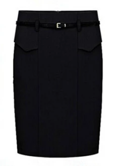 Стиль Non-Fashion, шерстяная юбка Для женщин осень-зима плюс Размеры юбка элегантные юбка-карандаш Высокая Талия Юбки-карандаши Для женщин s LY251 - Цвет: black