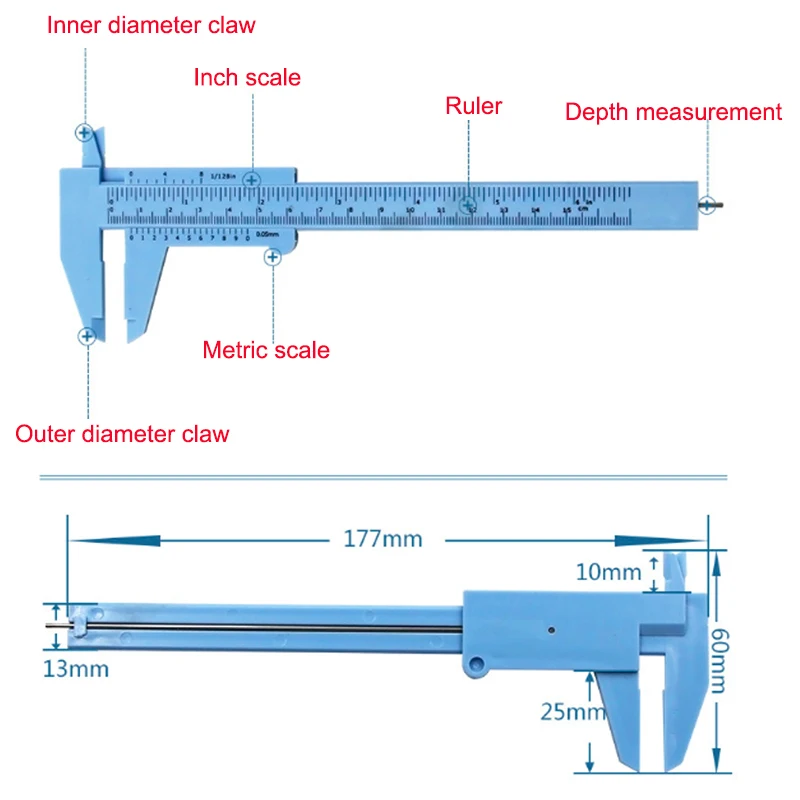 1 шт. 130/150 мм мини пластиковый раздвижной штангециркуль суппорт прибор измерение инструмент линейка
