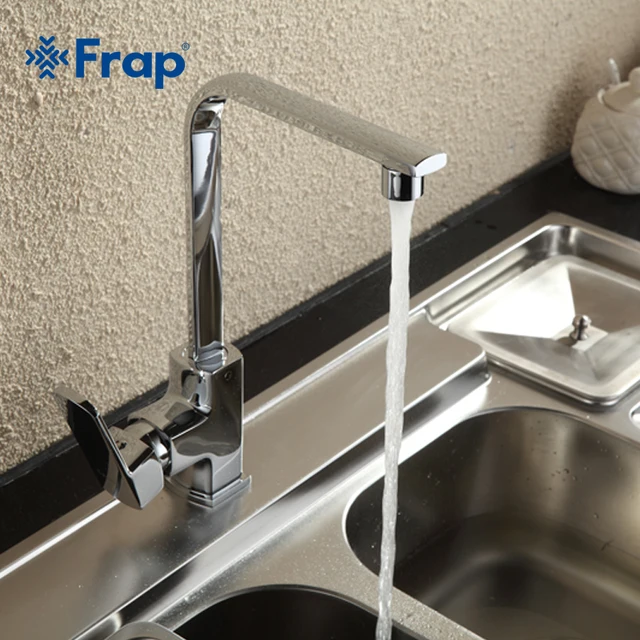 Cheap Frap Modern Style Brass Solid Kitchen Faucet Cold and Hot Water Mixer Right-angle Design 360 Degree Rotation F4073 Cheap Frap Modern Style Brass Solid Kitchen Faucet Cold and Hot Water Mixer Right-angle Design 360 Degree Rotation F4073