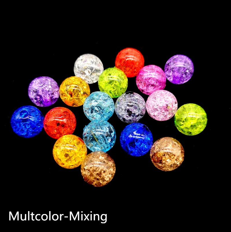 10pcs 12mm Round Crackle Beads Loose Spacer Acrylic Beads For Jewelry Making Necklaces Bracelets DIY 