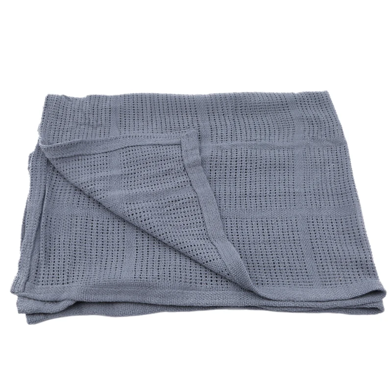 Одеяло для новорожденных s, Супер Мягкое хлопковое вязаное крючком летнее спальное покрывало 90*70 см, воздухопроницаемое одеяло для малышей - Цвет: drak gray