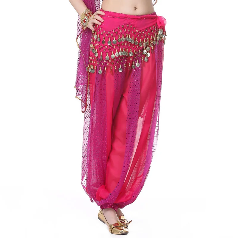 Дешевые брюки для танца живота wanita celana Harem tari perut sifon payet hoki longggar kesalahan besar celana untuk 12 цветов - Цвет: as picture