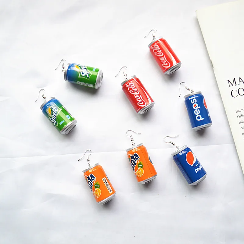 Summer Drink Cans Drop Earrings for Women Fashion Accessories Girl DIY Handmade Unique Personality Dangle Earrings Jewelry Gift