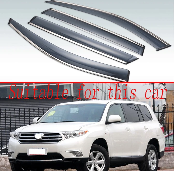 

For Toyota HIGHLANDER 2008 2009 2010 2011 2012 2013 2014 Plastic Exterior Visor Vent Shades Window Sun Rain Guard Deflector